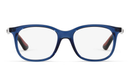 Ray-Ban Junior Kids Square Eyeglasses in Transparent Blue – Product Photo 1