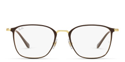 Ray-Ban Unisex Square Eyeglasses in Brown On Gold – Product Photo 1