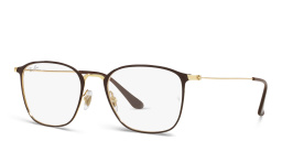 Ray-Ban Unisex Square Eyeglasses in Brown On Gold – Product Photo 2