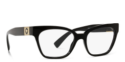 Shop VERSACE Medusa-Embellished Cat-Eye Eyeglasses in Black online.