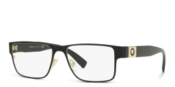 VERSACE Medusa-embellished wide rectangle eyeglasses in Black – Product Photo 2