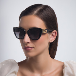Dolce & Gabbana Cat Eye Sunglasses in Black – Product Photo 6