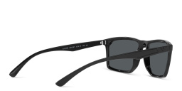 Shop Emporio Armani Irregular Sunglasses in Black online.