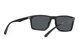 Shop Emporio Armani Irregular Sunglasses in Black online.
