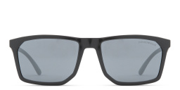 Shop Emporio Armani Irregular Sunglasses in Grey online.