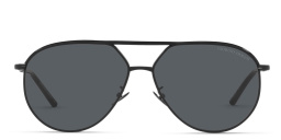 Shop GIORGIO ARMANI Wide Aviator Sunglasses in Black online.
