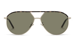 Shop GIORGIO ARMANI Wide Aviator Sunglasses in Silver online.