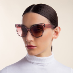 تسوق نظارة شمسية بإطار كات آي ميو ميو بلون وردي شفاف أونلاين.