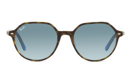 Ray-Ban Thalia Unisex Irregular Sunglasses in Havana On Light Blue – Product Photo 1