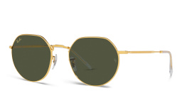 Shop Ray-Ban Jack Unisex Irregular Sunglasses in Gold online.