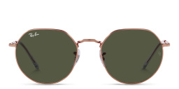 نظارة شمسية "جاك" بإطار غير منتظم للجنسين من راي بان بلون ذهبي وردي - صورة المنتج 1