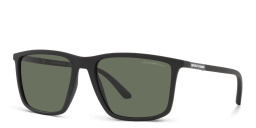 Emporio Armani Rectangle Sunglasses in Matte Black – Product Photo 2