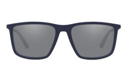 Emporio Armani Rectangle Sunglasses in Matte Blue – Product Photo 1