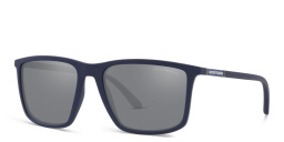 Emporio Armani Rectangle Sunglasses in Matte Blue – Product Photo 2