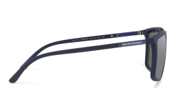 Emporio Armani Rectangle Sunglasses in Matte Blue – Product Photo 3