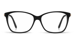 Shop JIMMY CHOO Rectangle Eyeglasses in Black online.