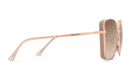 Shop JIMMY CHOO Alexis/S Cat Eye Sunglasses in Gold Copper online.