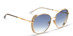 Shop JIMMY CHOO Feline/S Round Sunglasses in Rose Gold online.