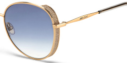Shop JIMMY CHOO Feline/S Round Sunglasses in Rose Gold online.