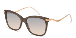 Shop JIMMY CHOO Steff/S Rimless Cat Eye Sunglasses in Grey Gold Glitter online.