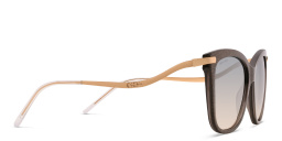 Shop JIMMY CHOO Steff/S Rimless Cat Eye Sunglasses in Grey Gold Glitter online.