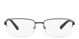 BVLGARI Half Rim Wide Rectangle Eyeglasses in Matte Black – Product Photo 1
