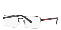 BVLGARI Half Rim Wide Rectangle Eyeglasses in Matte Black – Product Photo 2