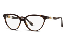 Shop BVLGARI Wide Cat Eye Eyeglasses in Havana online.