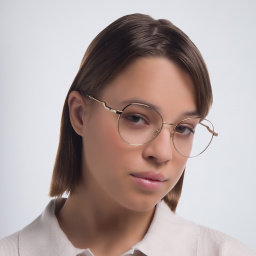 Dolce & Gabbana Round Eyeglasses in Gold – Product Photo 6