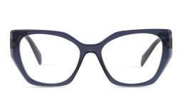Logo Signature Irregular Eyeglasses من برادا بلون كريستال أزرق - صورة المنتج 1
