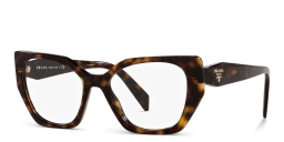 Shop PRADA Irregular Eyeglasses in Tortoise online.