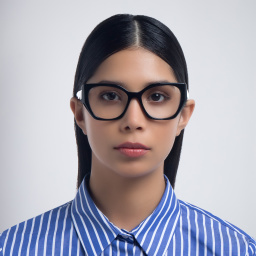 Shop PRADA Irregular Eyeglasses in Matte Black online.