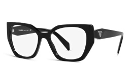 Shop PRADA Irregular Eyeglasses in Matte Black online.