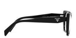 Shop PRADA Irregular Eyeglasses in Matte Black online.