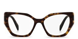 PRADA Logo Signature Irregular Eyeglasses in Dark Tortoise – Product Photo 1