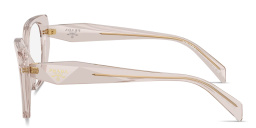 PRADA Logo Signature Irregular Eyeglasses in Transparent Violet – Product Photo 3