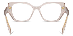 PRADA Logo Signature Irregular Eyeglasses in Transparent Violet – Product Photo 4