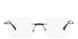 Shop Ray-Ban Unisex Rimless Rectangle Eyeglasses in Black online.