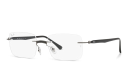 Shop Ray-Ban Unisex Rimless Rectangle Eyeglasses in Gunmetal online.