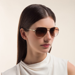 BURBERRY Pilot Sunglasses in Light Gold – Product Photo 6