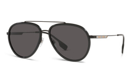 Shop BURBERRY Aviator Sunglasses in Black online.