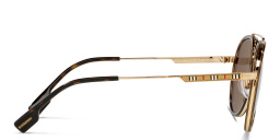 Shop BURBERRY Aviator Sunglasses in Gold online.