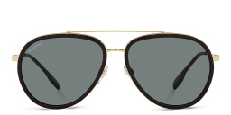 Shop BURBERRY Wide Aviator Sunglasses in Gold online.