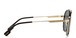 Shop BURBERRY Wide Aviator Sunglasses in Gold online.