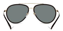 Shop BURBERRY Wide Aviator Sunglasses in Gold online.