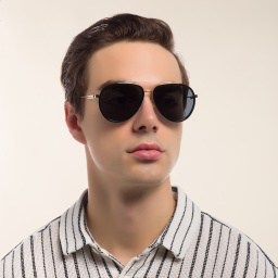 Shop BURBERRY Pilot Sunglasses in Gold online.