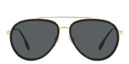 Shop BURBERRY Wide Aviator Sunglasses in Gold online.