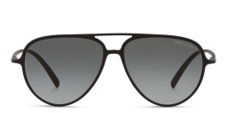 Shop GIORGIO ARMANI Aviator Sunglasses in Matte Black online.