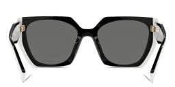 Shop PRADA Rectangle Sunglasses in Black & White online.