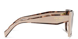 Shop PRADA Rectangle Sunglasses in Tortoise Caramel/Powder online.
